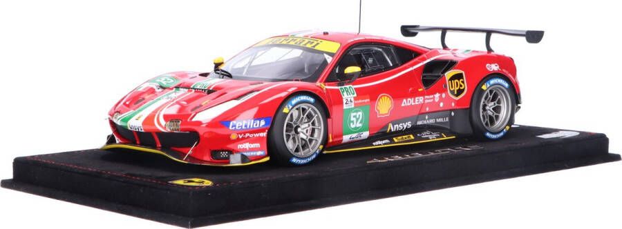 BBR De 1:18 Diecast modelauto van de Ferrari 488 GTE LMGTE Team AF Corse #52 van de 24H LeMans 2021. De rijders waren M. Molina D. Serra en S. Bird. Dit schaalmodel is gelimiteerd tot 68 stuks. De fabrikant is Models