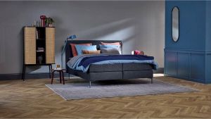 BBright B Bright Boxspring Emerald vlak met gestoffeerd matras 180 x 200 cm navy