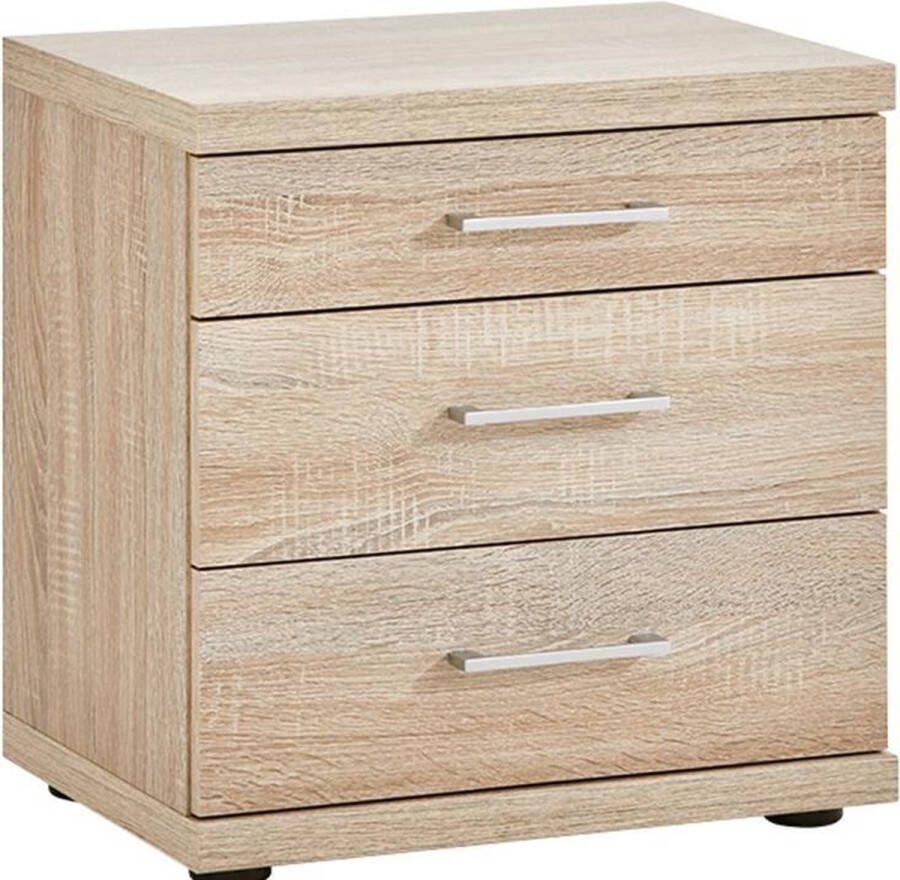 Comfort Collectie nachtkast Bienne met 3 laden 50 x 52 x 36 cm sagerau eiken