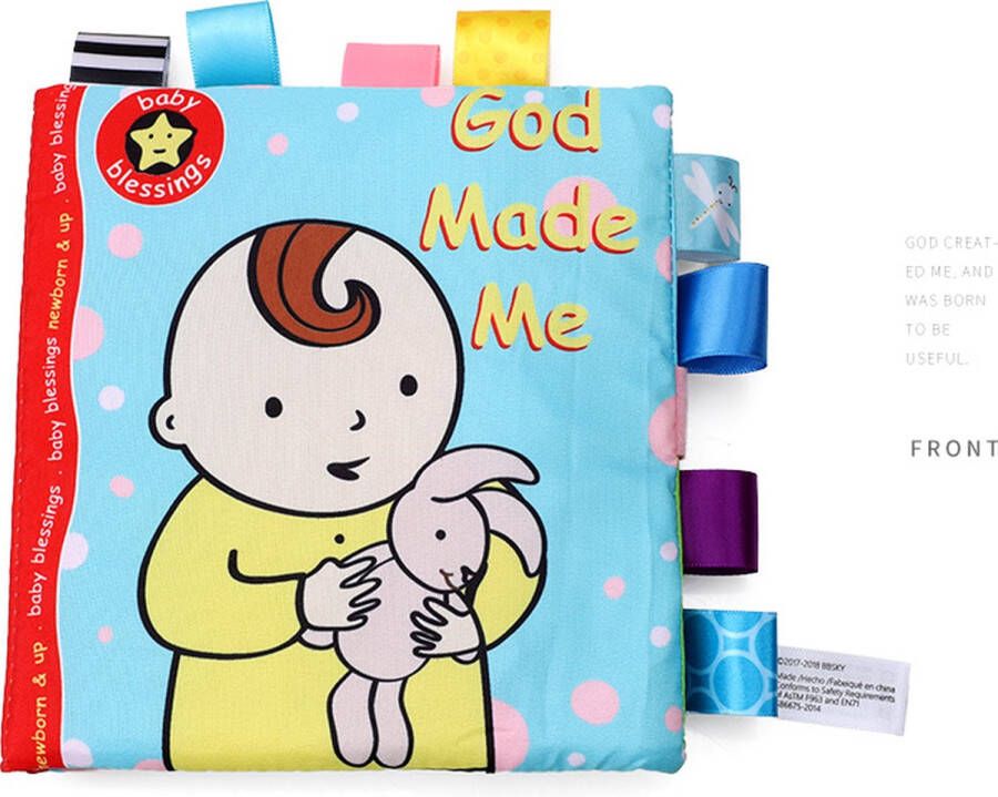 BBSKY Baby Speelgoed 0 jaar Baby Boek baby born boek voor kinderen Zachte Doek Boeken Boek Speelgoed cadeau voor baby Boek Voor Kinderen boek voor kinderen God made me