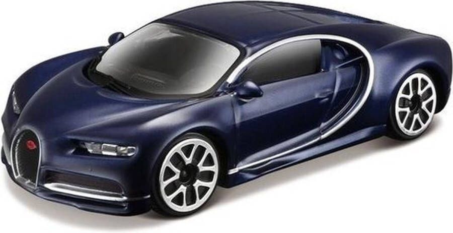 Bburago Bugatti Chiron modelauto schaalmodel 10 cm donkerblauw 1:43