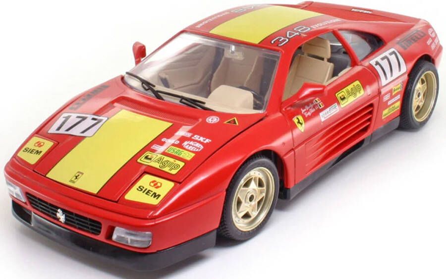 Bburago Ferrari 348tb Evoluzione 1991 (Rood) (25 cm) 1 18 {Modelauto Schaalmodel Miniatuutauto}