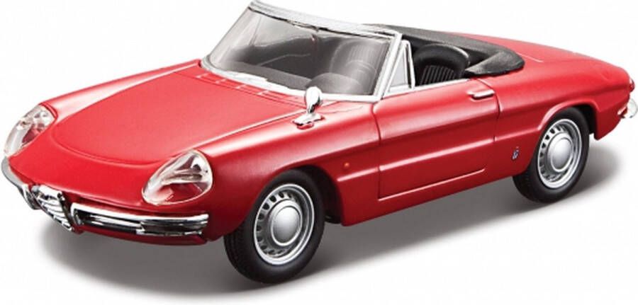 Bburago Modelauto Alfa Romeo Spider 1966 rood 1:32 speelgoed auto schaalmodel