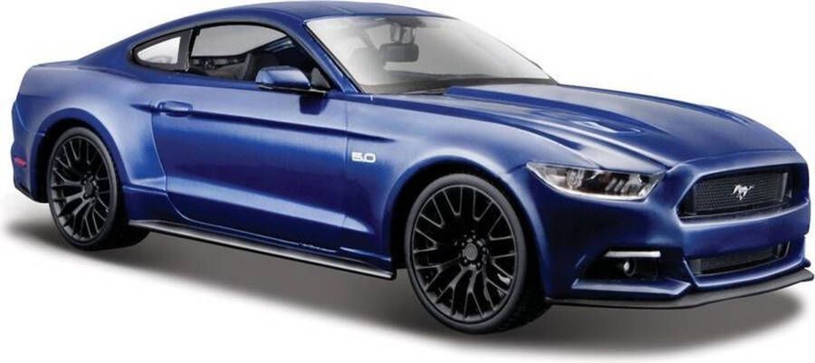 Bburago Modelauto Ford Mustang 2015 blauw 18 cm schaal 1:24 speelgoed auto schaalmodel