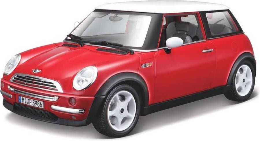 Bburago Modelauto Mini Cooper rood 1:18 speelgoed auto schaalmodel