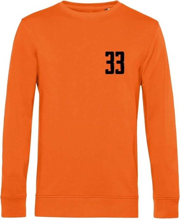 Bc 33 Sweater Organic Nederland Oranje Max Verstappen Koningsdag WK EK voetbal Holland Dutch Maat L