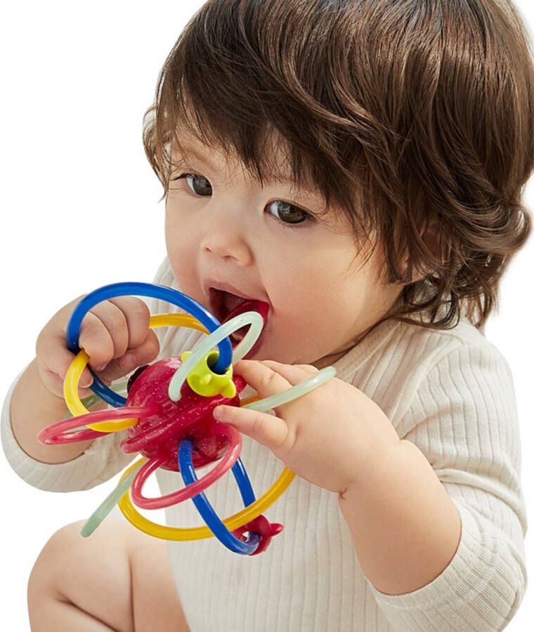 BC Babycare Baby Bijtring Draaibaar kleurrijk Bijtspeelgoed voor Baby's van 0-6-12 Maanden Lichtgewicht Rammelaar