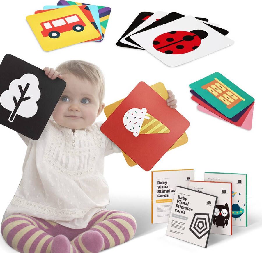 BC Babycare Baby Flash Cards Contrast Speelgoed voor Baby's 0-36 Maand Hoog Contrast Baby Cards 80Pcs 160 Pagina's Hoog Contrast Baby Speelgoed voor Pasgeborenen