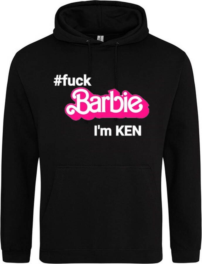 Bc Barbie Ken Hoodie Sweater Capuchon Trui Hooded Print Barbie ken Feest Carnaval Party Zwart Maat XL