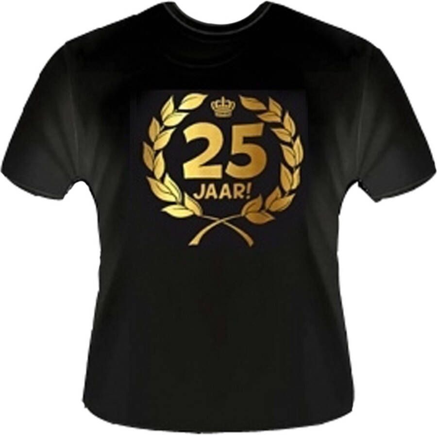 Bc Funny zwart shirt. Gouden Krans T-Shirt 25 jaar Maat 3XL