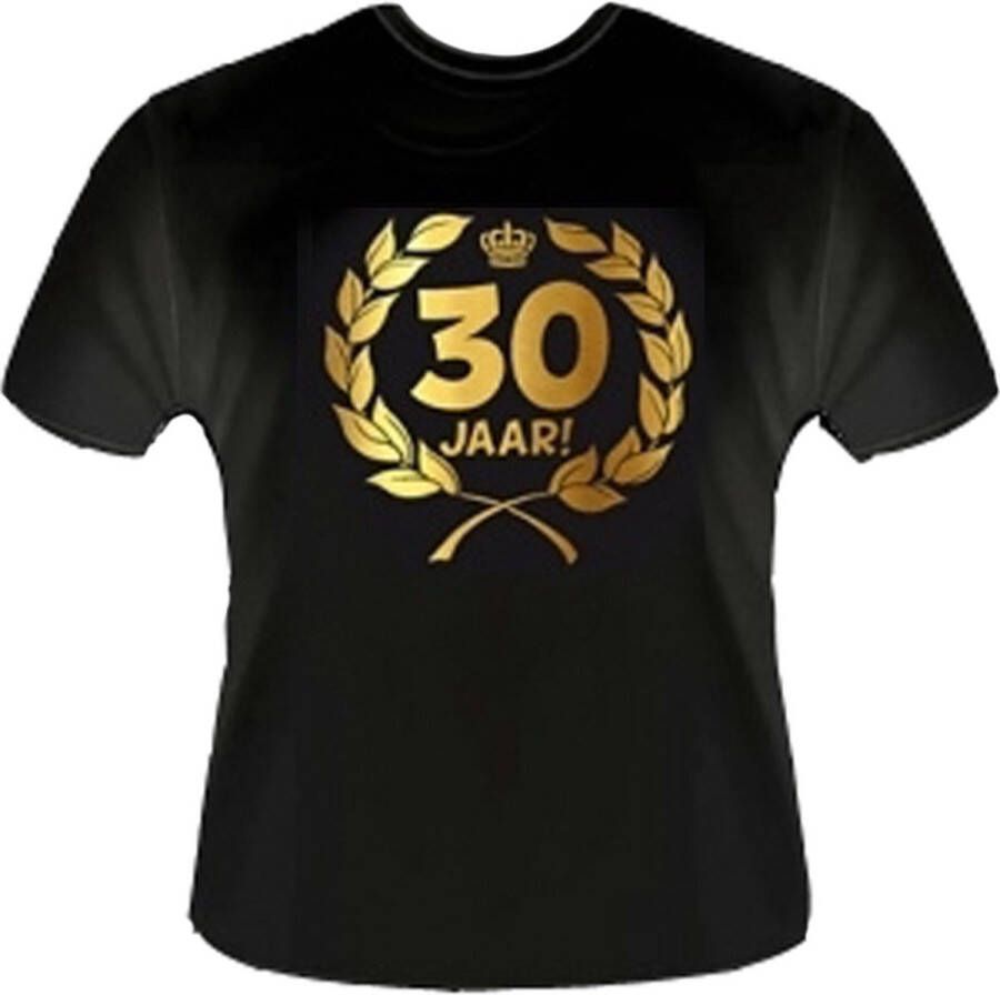 Bc Funny zwart shirt. Gouden Krans T-Shirt 30 jaar Maat 3XL