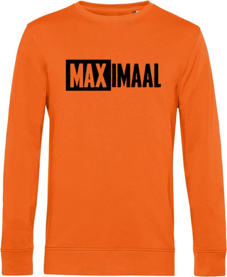 Bc Maximaal 33 Sweater Organic Nederland Oranje Max Verstappen F1 Formule 1 Koningsdag WK EK voetbal Holland Dutch Maat L