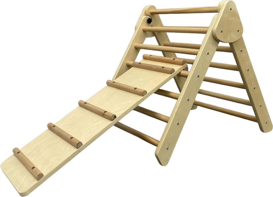 BD Pikler Triangle Driehoek Klimdriehoek Houten Klimrek Gratis glijbaan