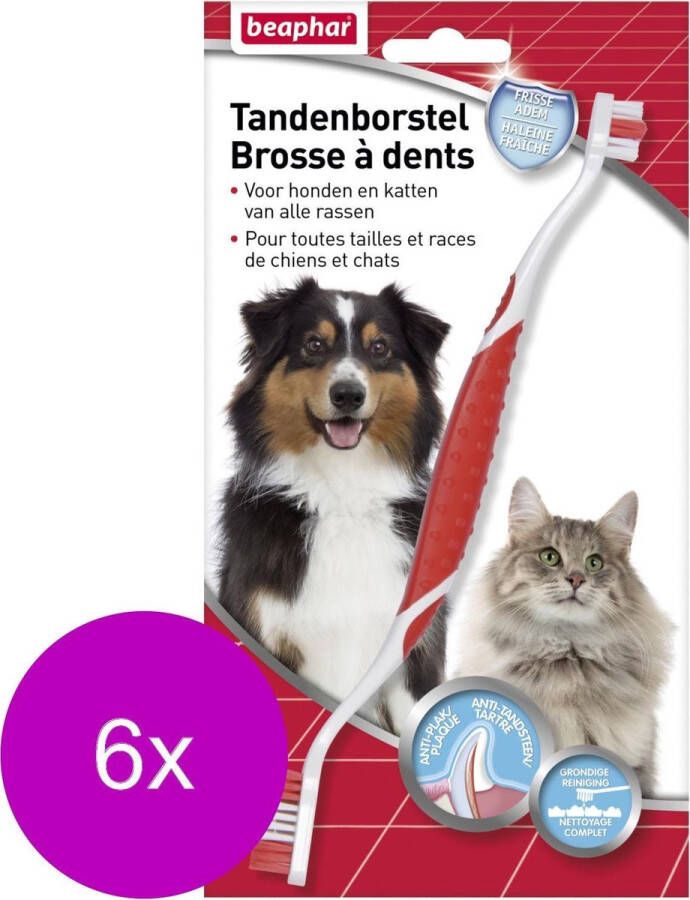 Beaphar 6x Tandenborstel voor Hond & Kat