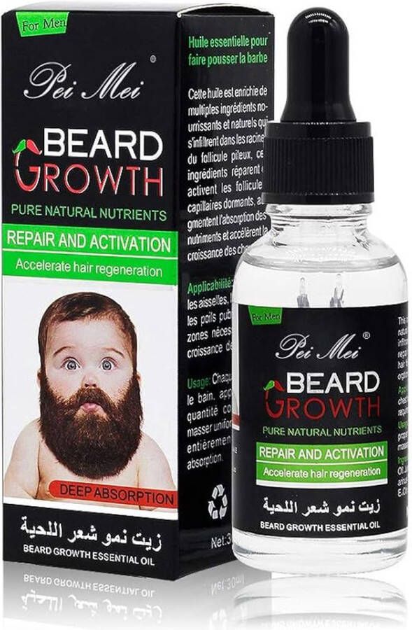 Beard Growth Baardgroeiolie Duvina Haargroeiolie Baardolie Baardverzorgingsen (30ml)