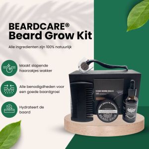 Beardcare XXL Baardgroei kit Baardverzorging Baardkam Baard derma roller Baardolie Baardbalsem 9 delig