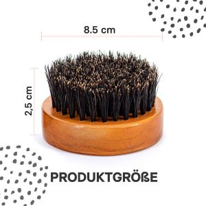 BEARDED BEN baardborstel met wildzwijnharen in hoogwaardige opbergdoos geschenkdoos incl. baardkam teakbruin diameter: 6 3 cm