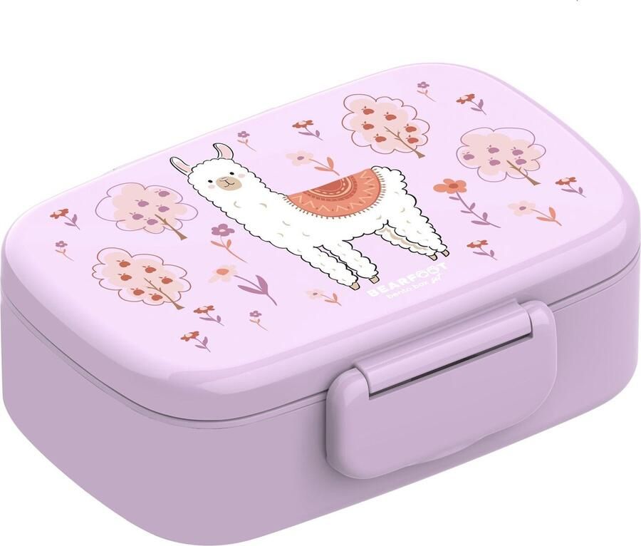 BEARFOOT Broodtrommel Lama bentobox lunchbox broodtrommel meisje roze