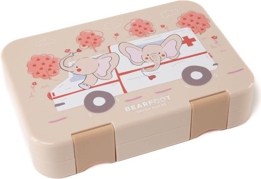 BEARFOOT Lunchbox Bento Box brood trommel kinderen Ambulance Olifanten