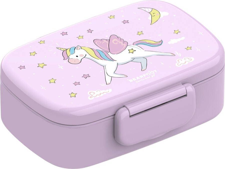 BEARFOOT lunchbox -Broodtrommel eenhoorn unicorn bentobox met vakken