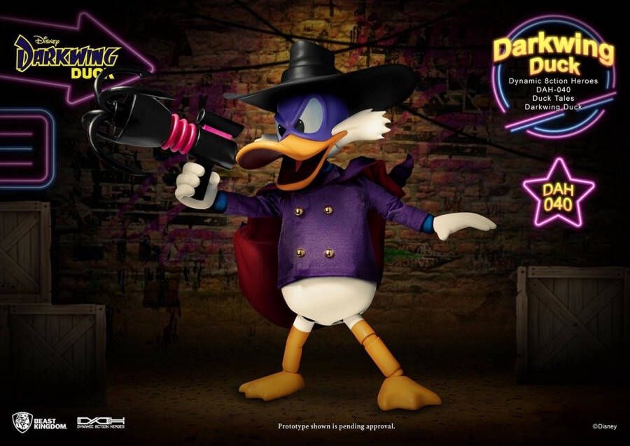 Disney Beast Kingdom Toys Darkwing Duck Actiefiguur 1 9 Darkwing Duck 16 cm Dynamic 8ction Heroes Multicolours