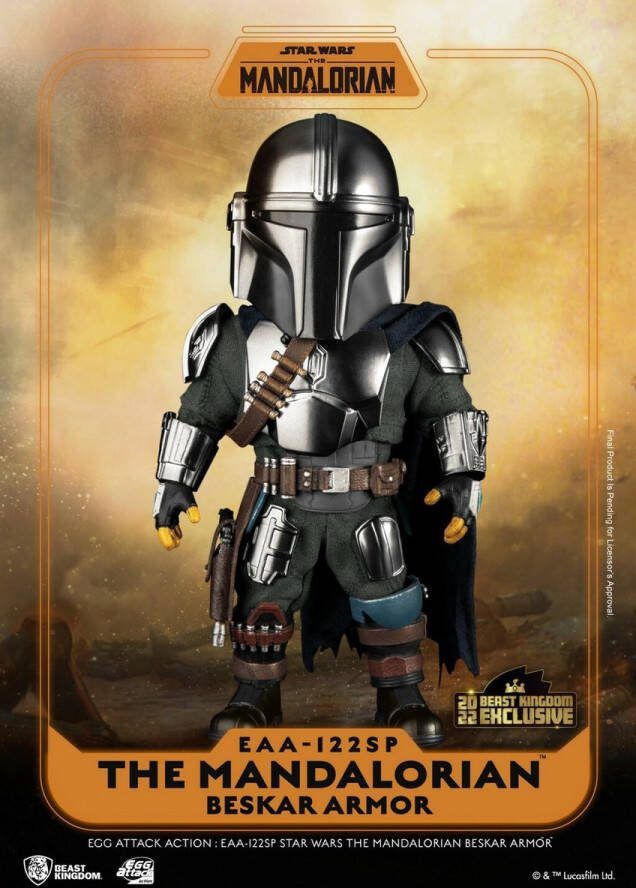 Beast Kingdom Toys Star Wars Actiefiguur The Mandalorian Beskar Armor 17 cm The Mandalorian Egg Attack Action Multicolours