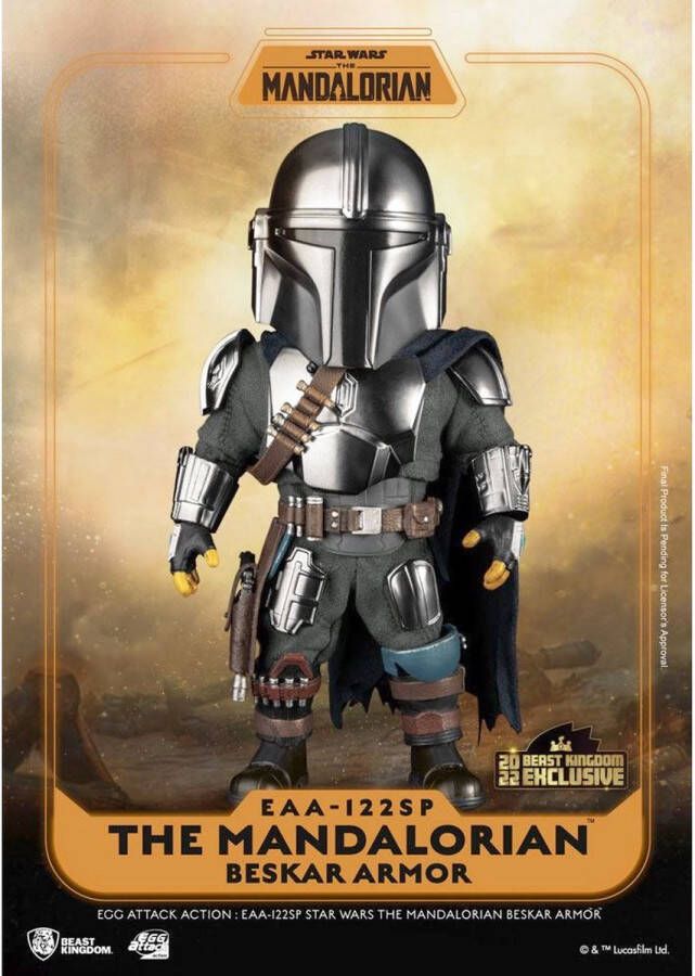 Beast Kingdom Toys Star Wars Actiefiguur The Mandalorian Beskar Armor 17 cm The Mandalorian Egg Attack Action Multicolours