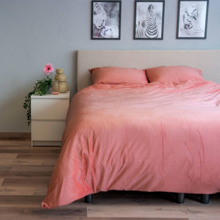 Beau Maison Velvet Dekbedovertrek Oud Rose 200 x 200 220 cm + 2 kussenslopen