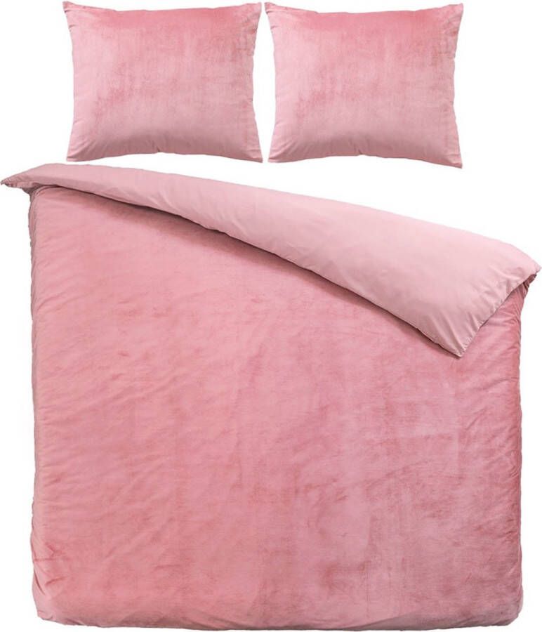 Beau Maison Velvet Dekbedovertrek Oud Rose 240 x 200 220 cm + 2 kussenslopen