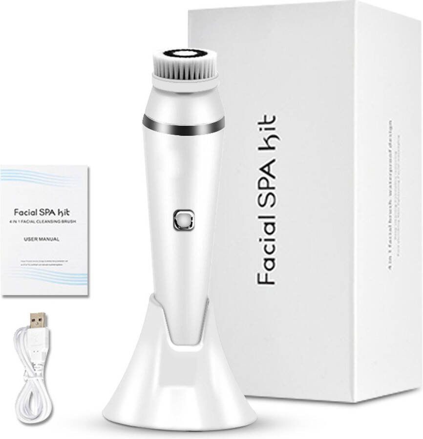 BeauRose 4 in 1 Gezichtsreinigingsborstel Huidverzorging Gezichtsmassage Waterdicht Blackhead Remover Gezichtsreiniger Elektrisch – Gezichtsreiniging Elektrische Gezichtsborstel – Gezichtsmassage Make Up Remover