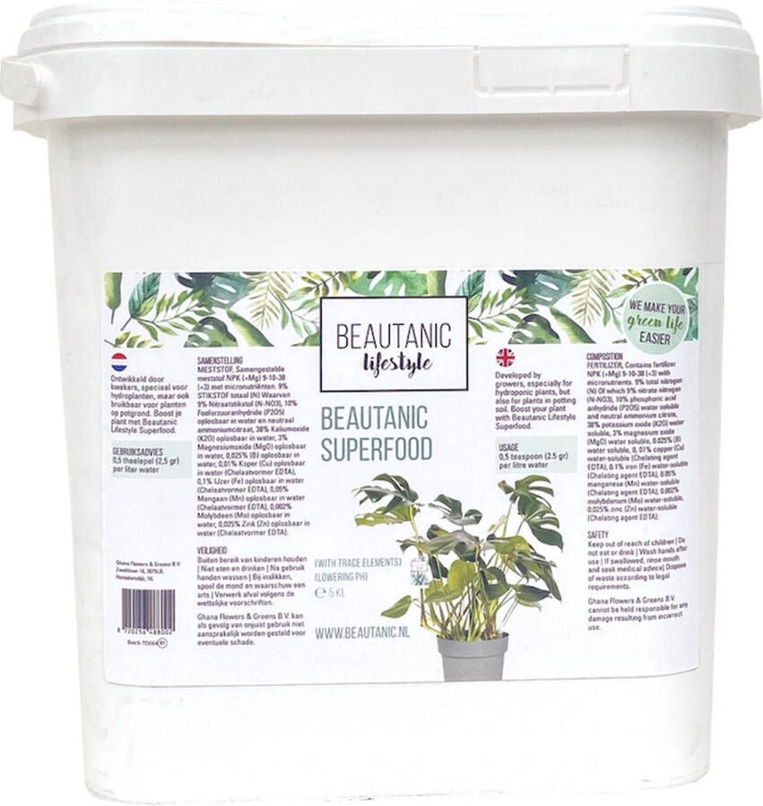 Beautanic Lifestyle Beautanic Superfood plantenvoeding voor hydrocultuur 5kg