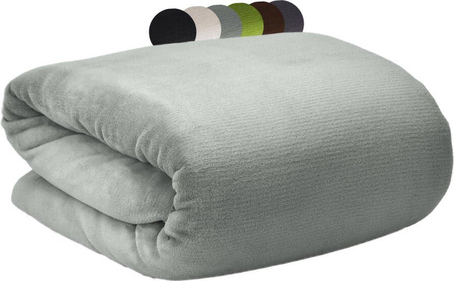 Beautissu Aurelia knuffeldeken grijs 130x150 cm microvezeldeken knuffeldekens warme woondeken fleecedeken pluizige deken sprei