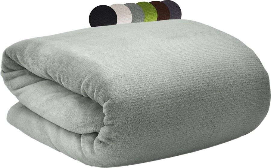 Beautissu Aurelia knuffeldeken 220 x 240 cm grijs microvezeldeken XXL knuffeldekens warme woondeken fleecedeken pluizige deken sprei