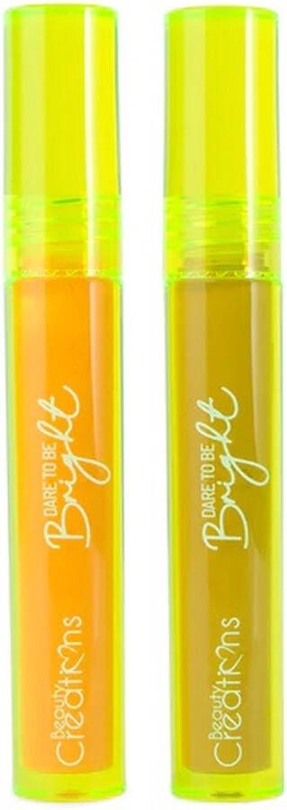Beauty Creations Dare To Be Bright 2pc Set Lipgloss & Lippenstift Nude Boujee Neon Yellow Collection 4.8 g