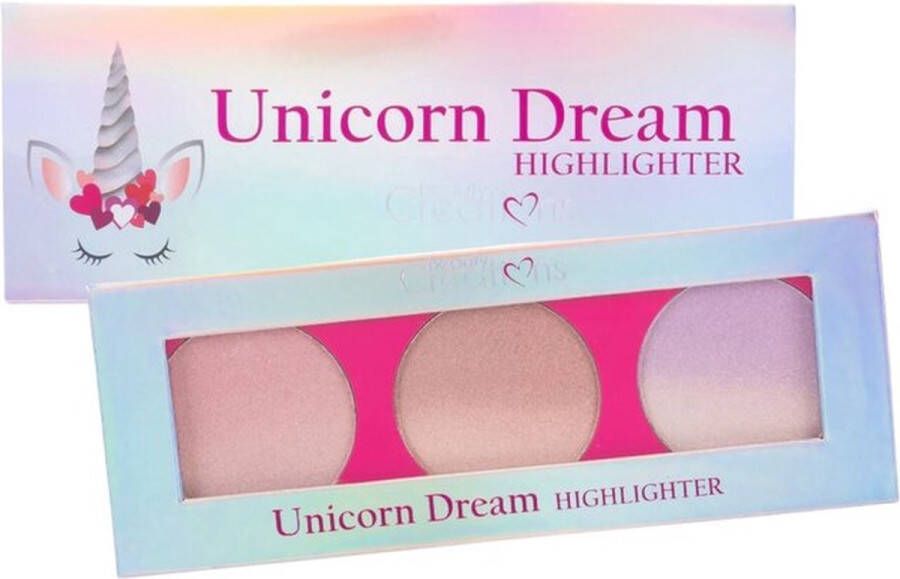 Beauty Creations Unicorn Dream Highlighter Palette 3 kleuren Gezichtspalet Makeup palette Highlight HD01 5.5 g