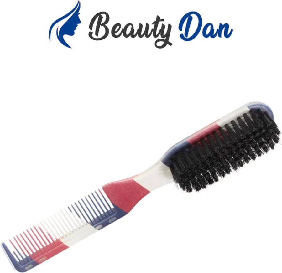 Beauty dan Baard Borstel & Kam in 1 Kappers Kleuren (baardborstel baardkam) 17 CM