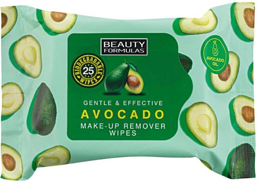 Beauty Formulas Avocado Make-up Remover Wipes met avocado-olie 25st