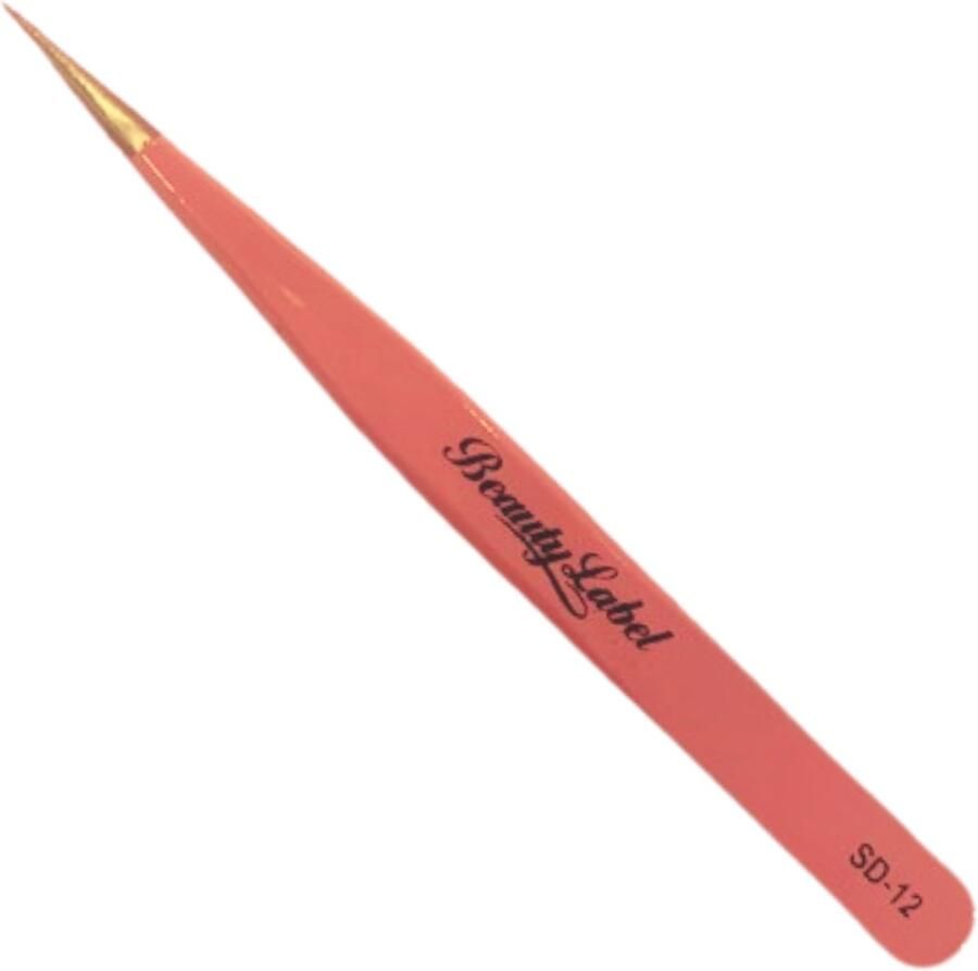 Beauty Label Pincet Lash Tweezer SD-12 Licht Roze