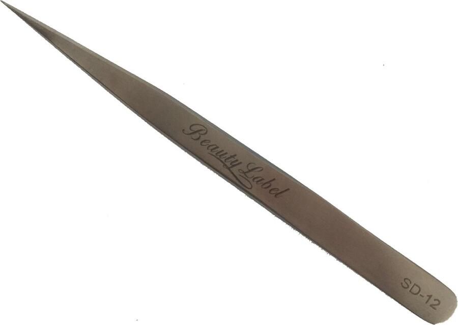 Beauty Label Pincet Lash Tweezer -SD-12 Zilver