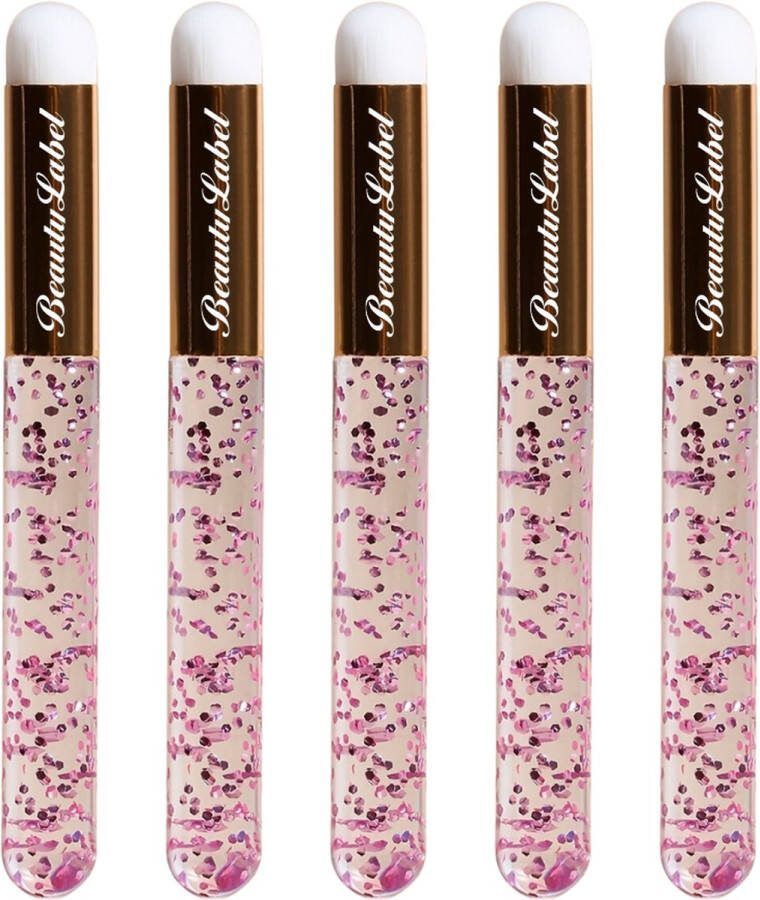 Beauty Label Foam Brush Glitter Reiniging Brushes Make-up Brushes- Reinigings kwastjes Concealer Brushes- 10 stuks