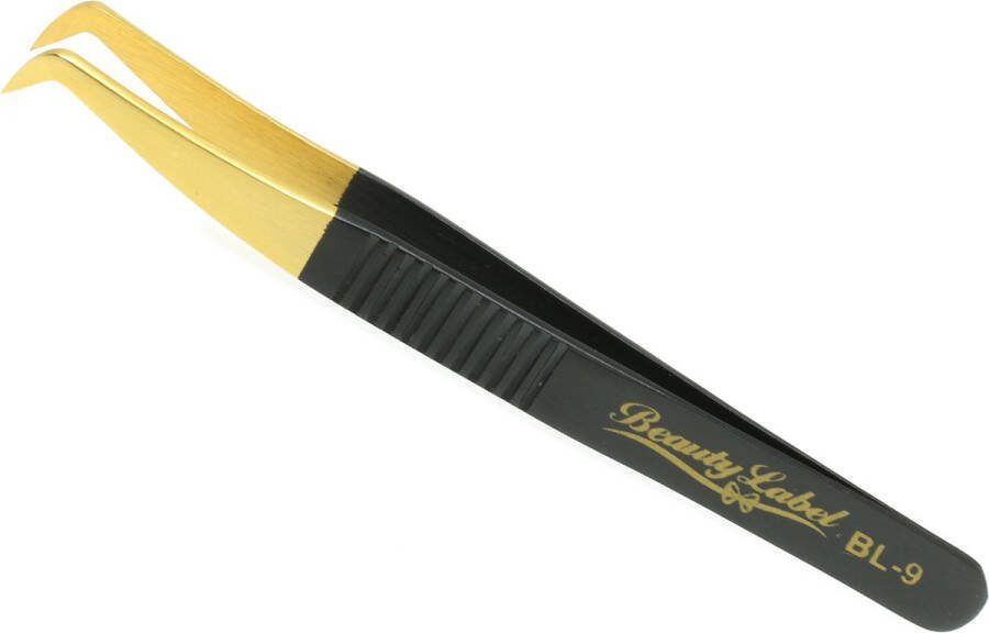 Beauty Label Pincet BL-9 Volume Tweezer Zwart Goud