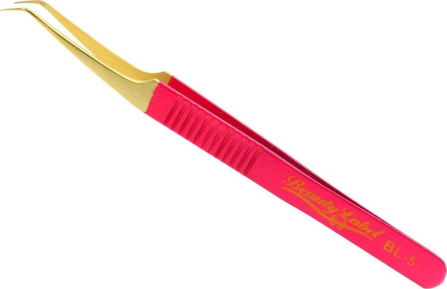 Beauty Label Pincet- Curved Tweezer -BL-5 Roze Goud