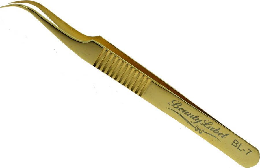 Beauty Label Pincet Curved Tweezer BL-7 Goud