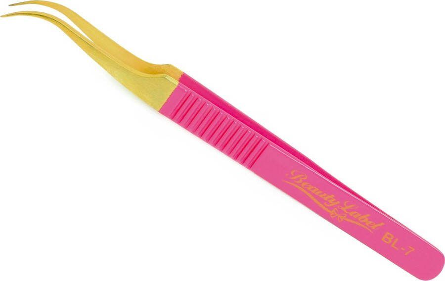 Beauty Label Pincet Curved Tweezer BL-7 Roze Goud