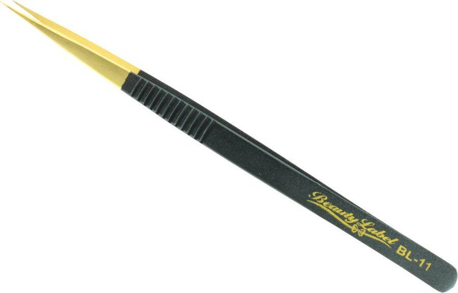 Beauty Label Pincet Lash Tweezer BL-11 Zwart Goud