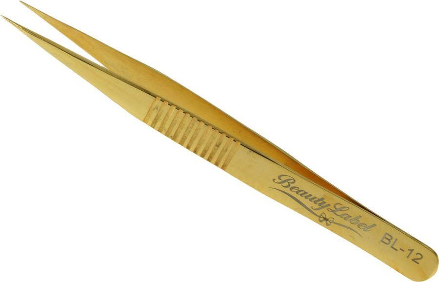 Beauty Label Pincet Lash Tweezer BL-12 Goud