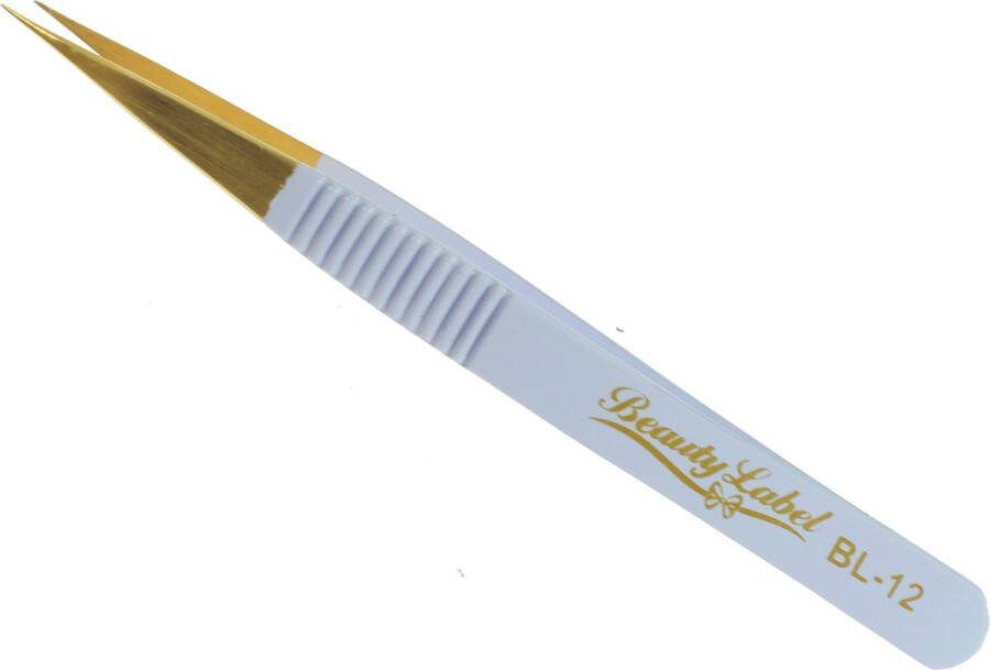 Beauty Label Pincet Lash Tweezer BL-12 Wit Goud