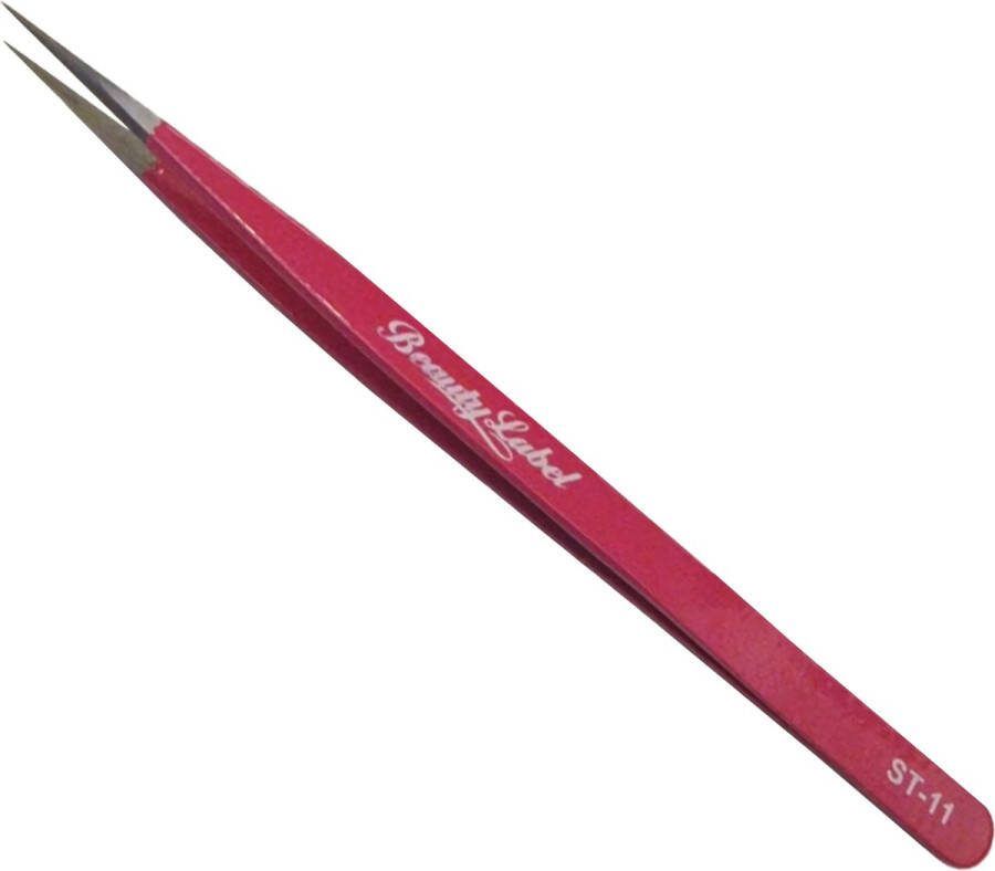 Beauty Label Pincet Lash Tweezer ST-11 Donker Roze