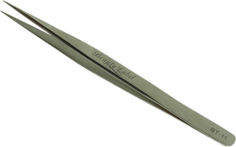 Beauty Label Pincet Lash TweezerSt-11 Zilver