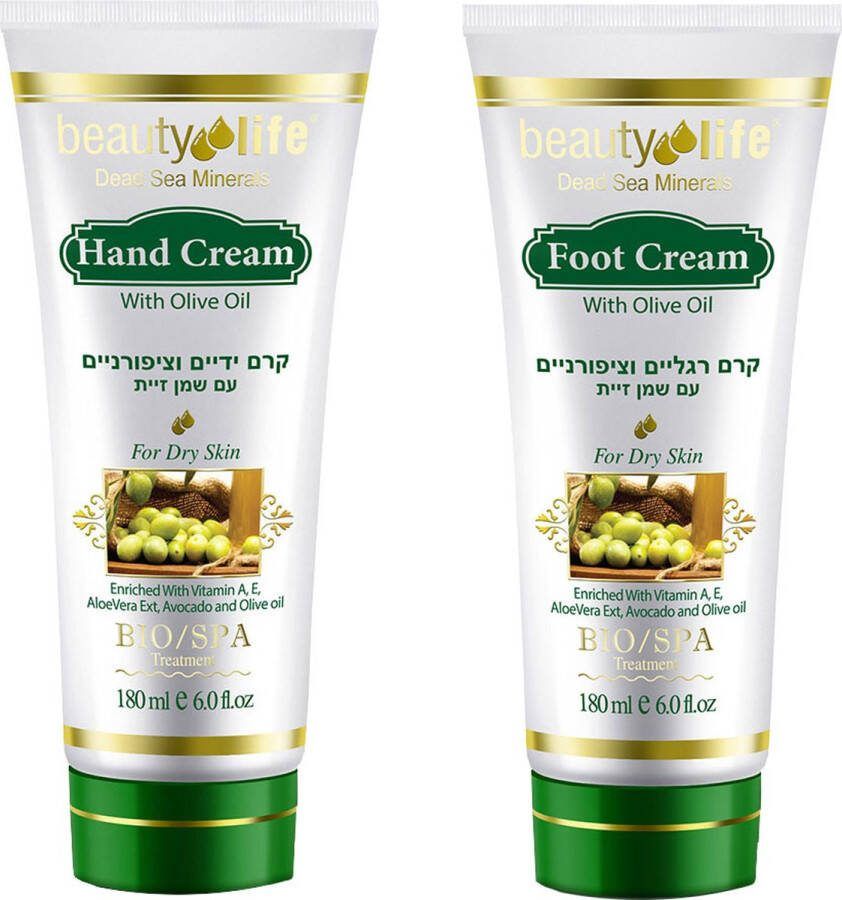 Beauty Life Dead Sea Minerals Hand- & Voetcrème Olijfolie 180ml